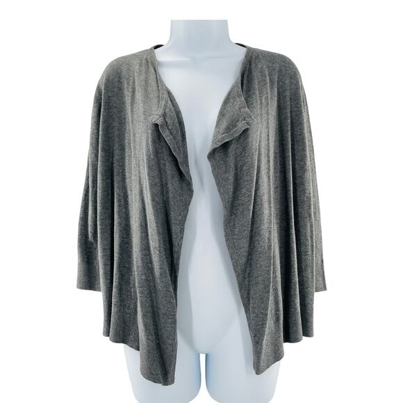ANN TAYLOR LOFT Cardigan Gray Cotton Knit Open Front Long Sleeve Sweater  SP - Picture 1 of 11